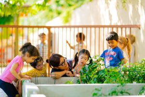 Preschool children engaged in calm, focused classroom learning activities in a Montessori-inspired environment at Academy on the Hills